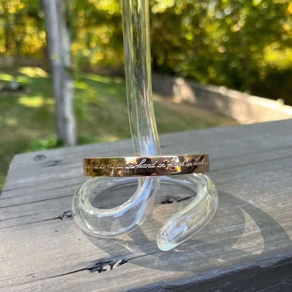 3/$30 KATE SPADE HAND IN HAND ROSE GOLD BANGLE BRACELET - Picture 5 of 5